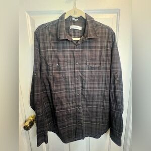 Calvin Klein Men's Plaid Shirt - Gray